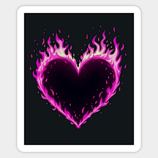 Heart On Fire (Pink) Sticker